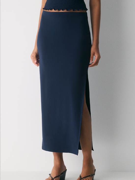 Wilfred Dresses & Skirts - Wilfred Navy Side-Slit Maxi Skirt